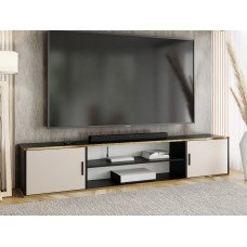 Atvērts TV galdiņš ROJO 4, Melns/Kašmirs/Zelts
